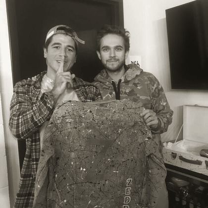 Zedd with his hand-painted OPC Kicks jacket